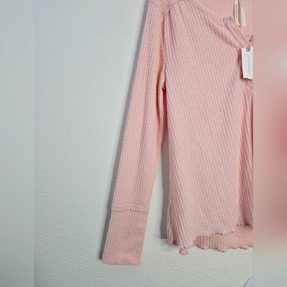 Anthropologie Pink thermal waffle size Small - Picture 6 of 6